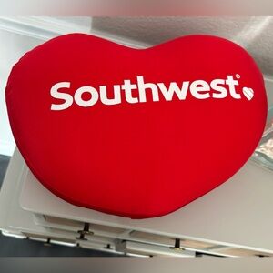 Southwest Airlines Red Heart Microbead Squishy Travel Pillow Collectible & Comfy